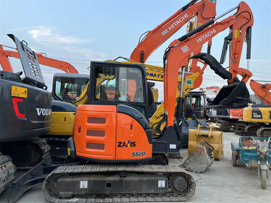 Color rojo usado de Hitachi Zx55 Mini Crawler Excavator Weight 5tons