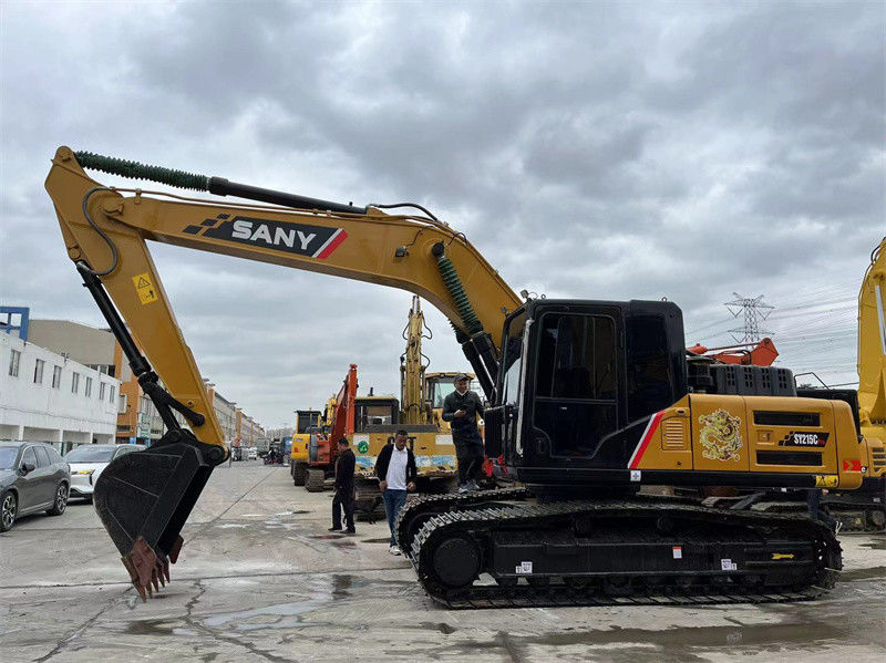 Excavadora hidráulica usada de 21 toneladas SANY 215C Excelente rendimiento Color marrón