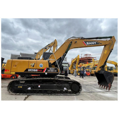 Excavadora hidráulica usada de 21 toneladas SANY 215C Excelente rendimiento Color marrón